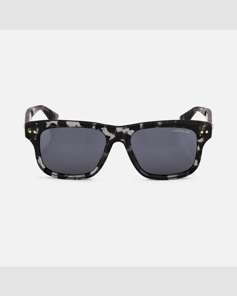Montblanc Rechteckige Sonnenbrille Mit Schwarzer Kunststofffassung - Sonnenbrillen - Schwarz Schwarz