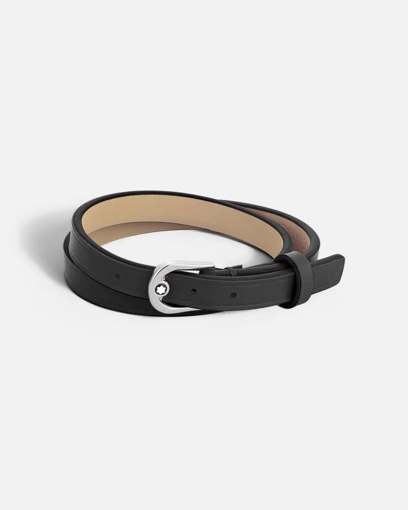 Montblanc Armband Mit Hufeisenförmiger Schließe In Schwarz, Größe Einstellbar - Armbänder - Schwarz Schwarz