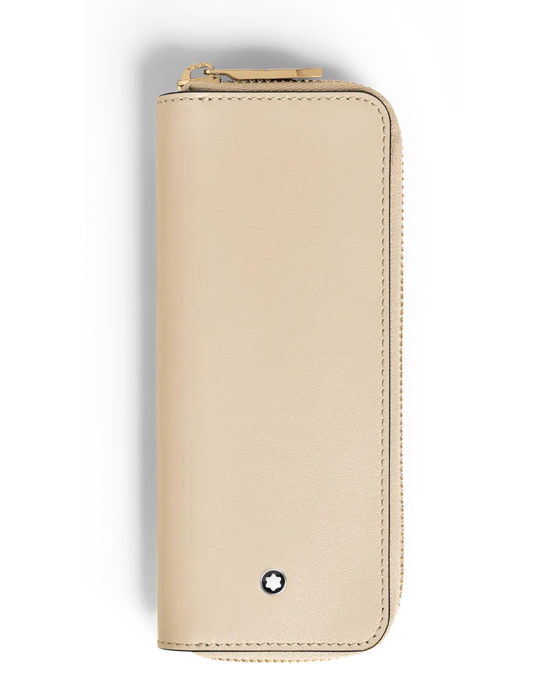 Montblanc Etui für 2 Schreibgerät mit Reißverschluss aus Meisterstück Leder - Wolkiges Beige - Leder - MB221454 - Schreibgeräteetuis Wolkiges