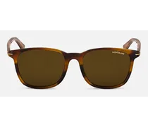 Eckige Sonnenbrille Mit Brauner Kunststofffassung