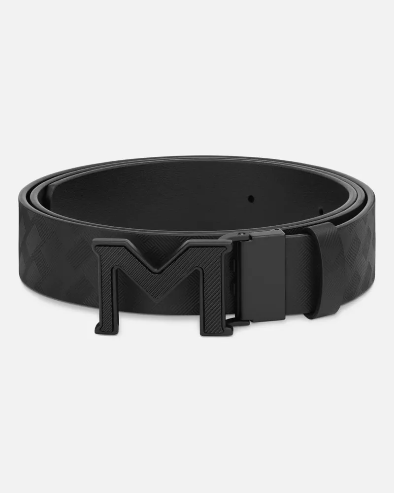 Montblanc Gürtel Aus Extreme 3.0 Leder In Schwarz Und Glattleder In Schwarz Mit M-schließe, 35 Mm, Wendbar - Gürtel - Schwarz Schwarz