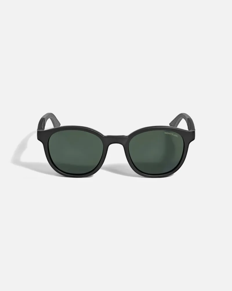 Montblanc Runde Sonnenbrille Mit Schwarzer Eingespritzter Fassung - Sonnenbrillen - Schwarz Schwarz