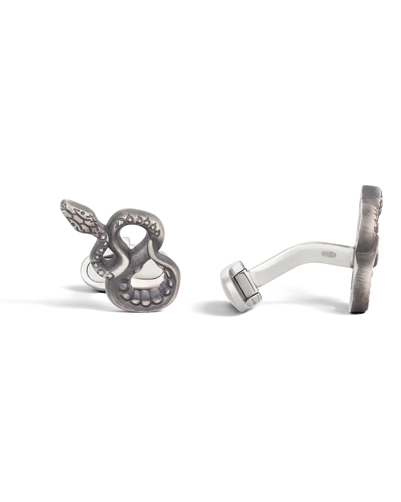 Montblanc The Legend of Zodiac Manschettenknöpfe, The Snake - 925er Sterlingsilber - MB128339 - Cufflinks 