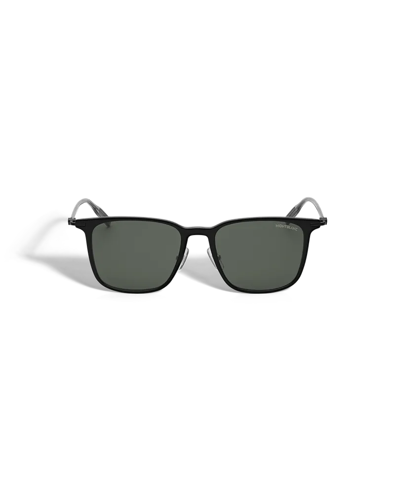 Montblanc Rechteckige Sonnenbrille mit schwarzer eingespritzter Kunststofffassung - Schwarz - Eingespritzt - MB134454 - Sonnenbrillen Schwarz
