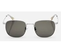 Eckige Sonnenbrille Mit Silberfarbener Metallfassung