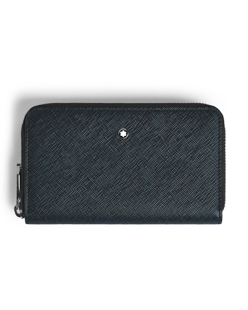 Montblanc Mittelgroße Sartorial Brieftasche 12 cc mit Reißverschluss - Tweed-Blau - Leder - MB220362 - Brieftaschen Tweed-blau