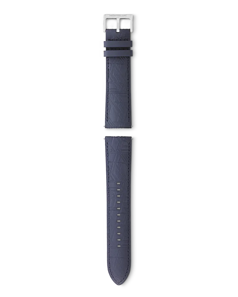 Montblanc Blaues Kalbslederarmband mit grauer Dornschließe - Blau - Kalbsleder - MB131883 - Smart Armbänder Blau