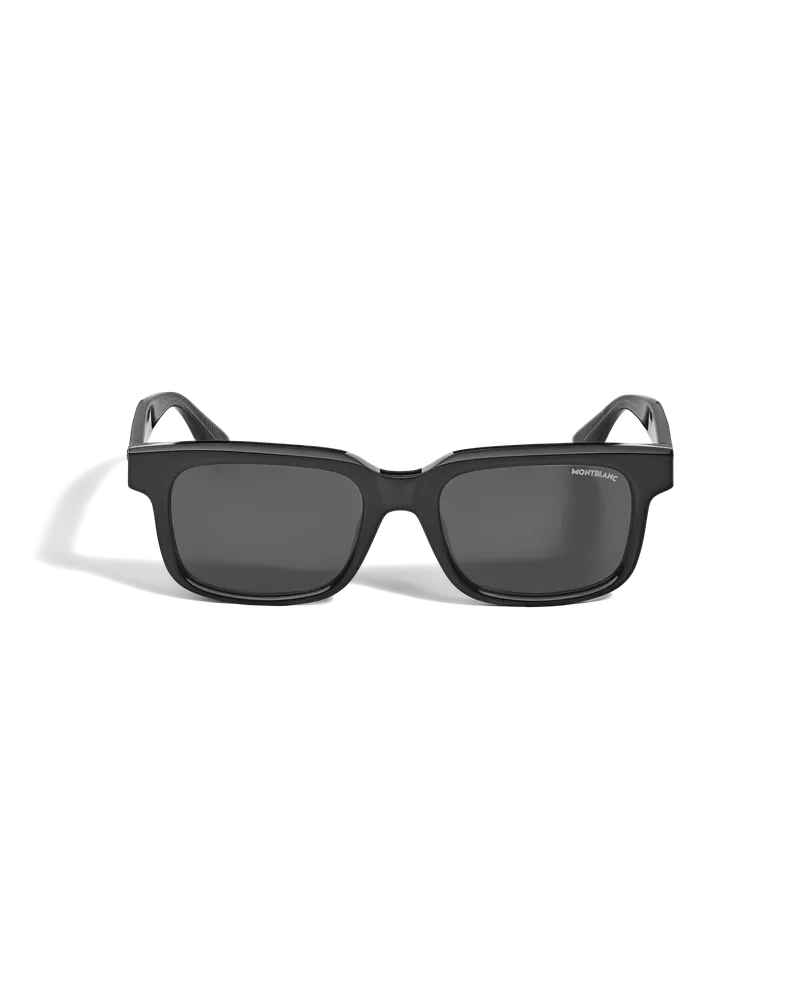 Montblanc Rechteckige Sonnenbrille mit schwarzer Kunststofffassung - Schwarz - Kunststoff - MB135578 - Sonnenbrillen Schwarz