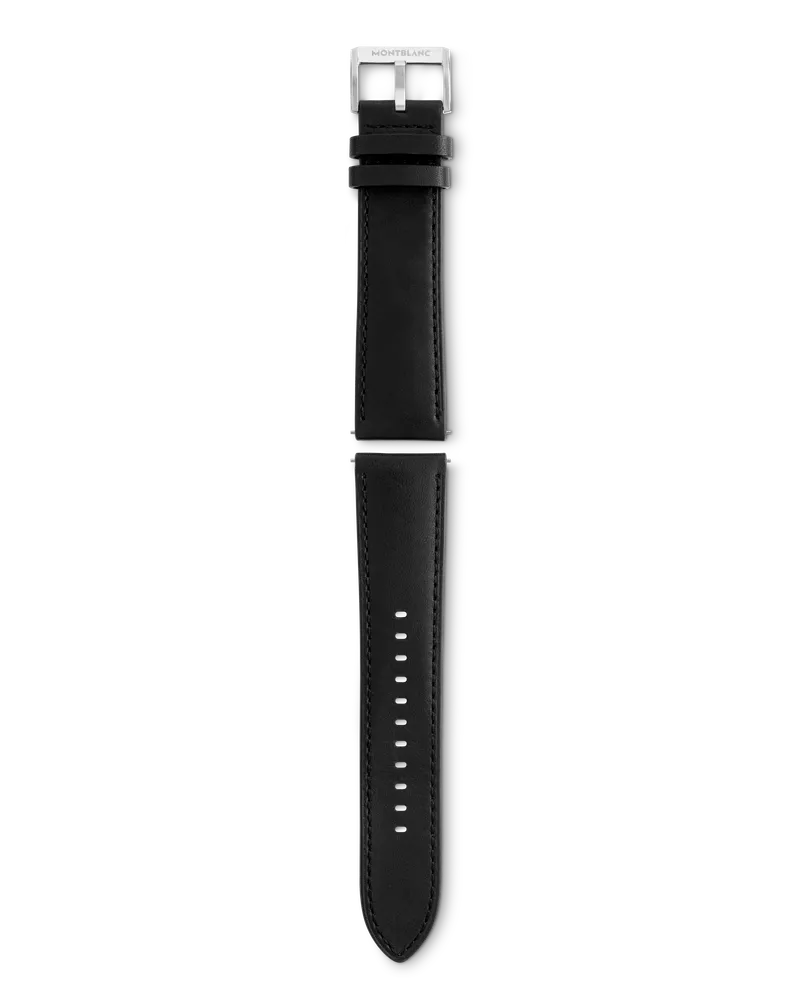 Montblanc Schwarzes Kalbslederarmband mit grauer Dornschließe - Schwarz - Kalbsleder - MB129599 - Smart Armbänder Schwarz