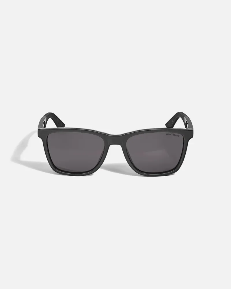 Montblanc Eckige Sonnenbrille Mit Schwarzer Eingespritzter Fassung - Sonnenbrillen - Schwarz Schwarz