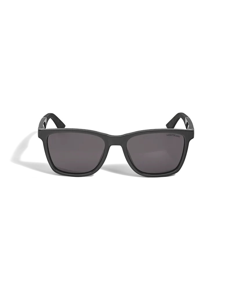 Montblanc Eckige Sonnenbrille mit schwarzer eingespritzter Fassung - Schwarz - Eingespritzt - MB134860 - Sonnenbrillen Schwarz