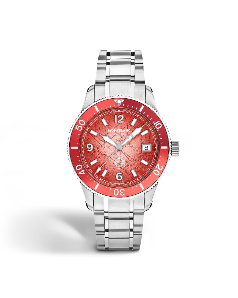 Montblanc Montblanc Iced Sea Automatic Date 0 Oxygen Limited Edition - 300 Exemplare - Coral colour - STAHL, ALUMINIUM - MB135762 - Uhr Coral