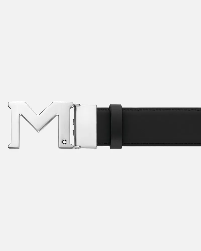 Montblanc Gürtel Aus Wendbarem Leder In Schwarz Mit M-schließe, 35 Mm - Gürtel - Schwarz Schwarz