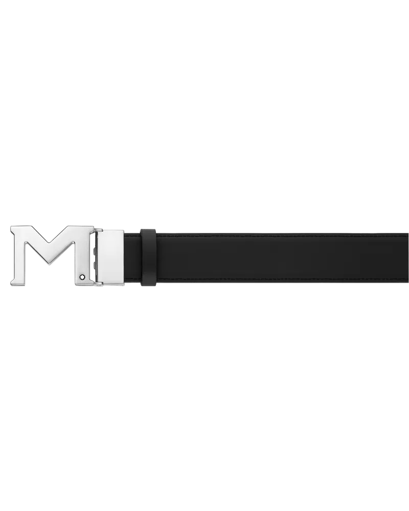 Montblanc Gürtel aus wendbarem Leder in Schwarz mit M-Schließe, 35 mm - Schwarz - Leder - MB127697 - Gürtel Schwarz