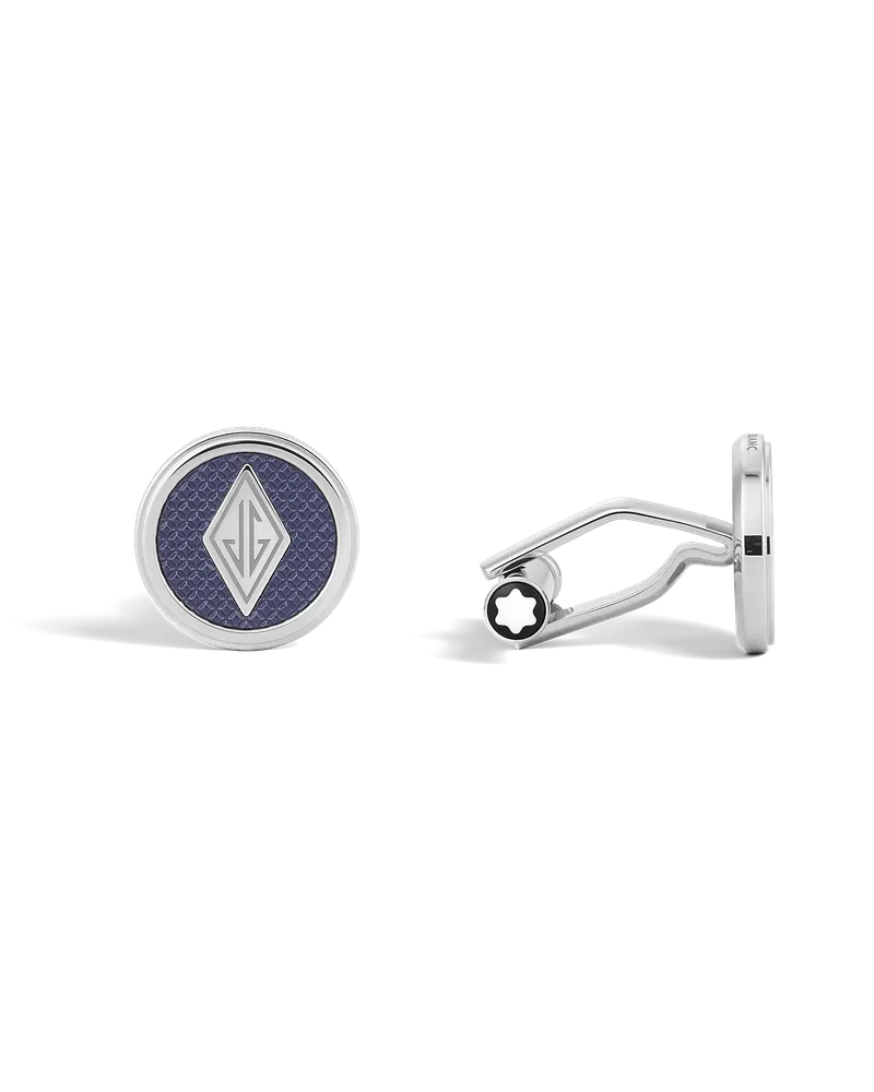 Montblanc Great Characters Hommage à The Great Gatsby Manschettenknöpfe - Blau - Edelstahl - MB132981 - Cufflinks Blau