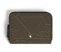 Mini Brieftasche 2 cc mit Reißverschluss aus 4810 Jacquard - Khaki - Stoff und Leder - MB220263 - Brieftaschen