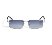 Rechteckige Sonnenbrille mit silberfarbener Metallfassung - MB136917 - Sonnenbrillen