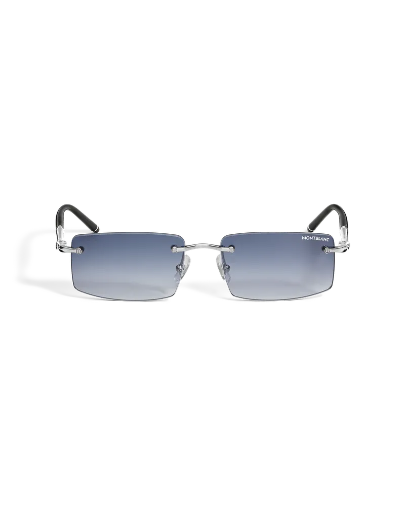 Montblanc Rechteckige Sonnenbrille mit silberfarbener Metallfassung - MB136917 - Sonnenbrillen 