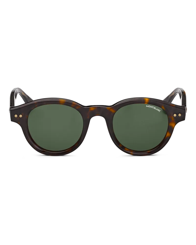 Montblanc Runde Sonnenbrille mit havannafarbener Kunststofffassung - Havanna - Kunststoff - MB133001 - Sonnenbrillen Havanna