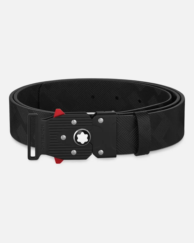 Montblanc Gürtel Mit M Lock 4810 Schließe Aus Geprägtem Leder In Schwarz, 35 Mm - Gürtel - Schwarz Schwarz