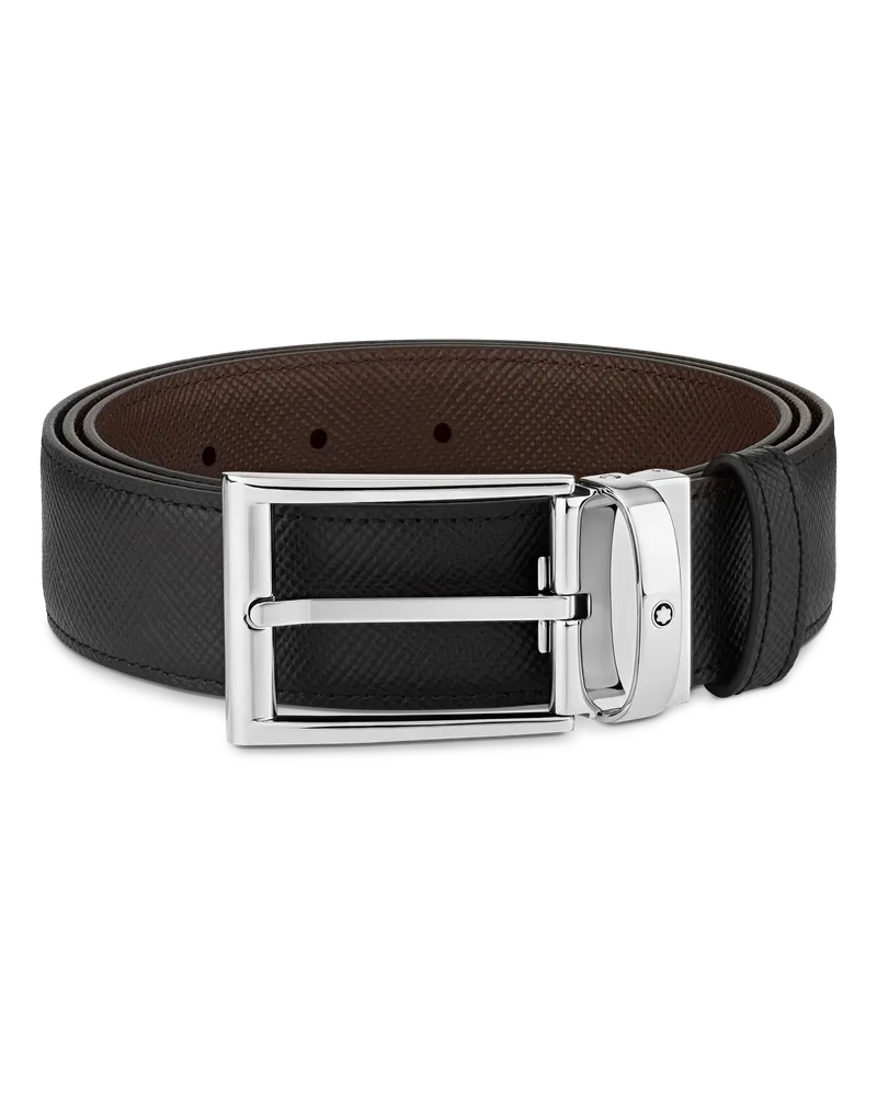 Montblanc Gürtel aus wendbarem Leder in Schwarz/Braun, 35 mm - Schwarz | Braun - Leder - MB118436 - Gürtel Schwarz