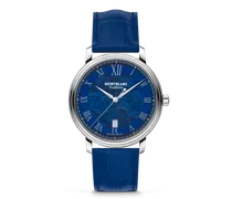 Montblanc Tradition Automatic Date Blau - Stahl - MB131274 - Uhr