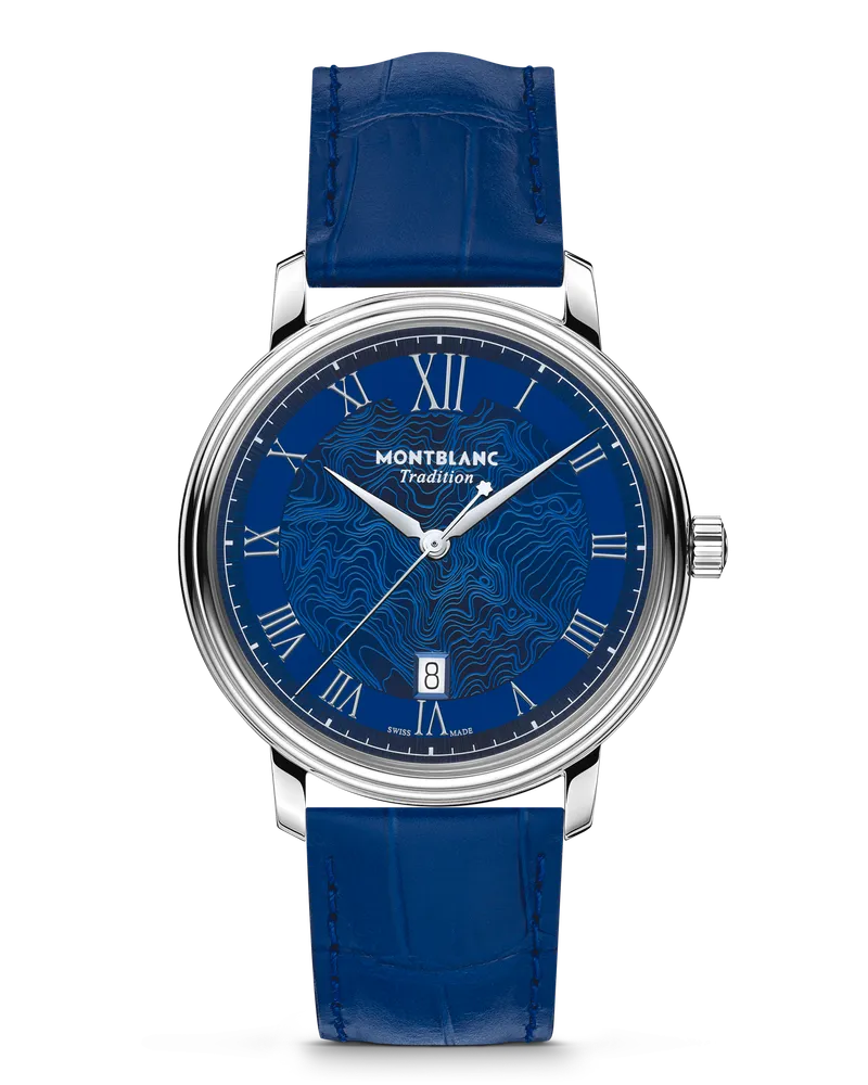 Montblanc Montblanc Tradition Automatic Date Blau - Stahl - MB131274 - Uhr Blau