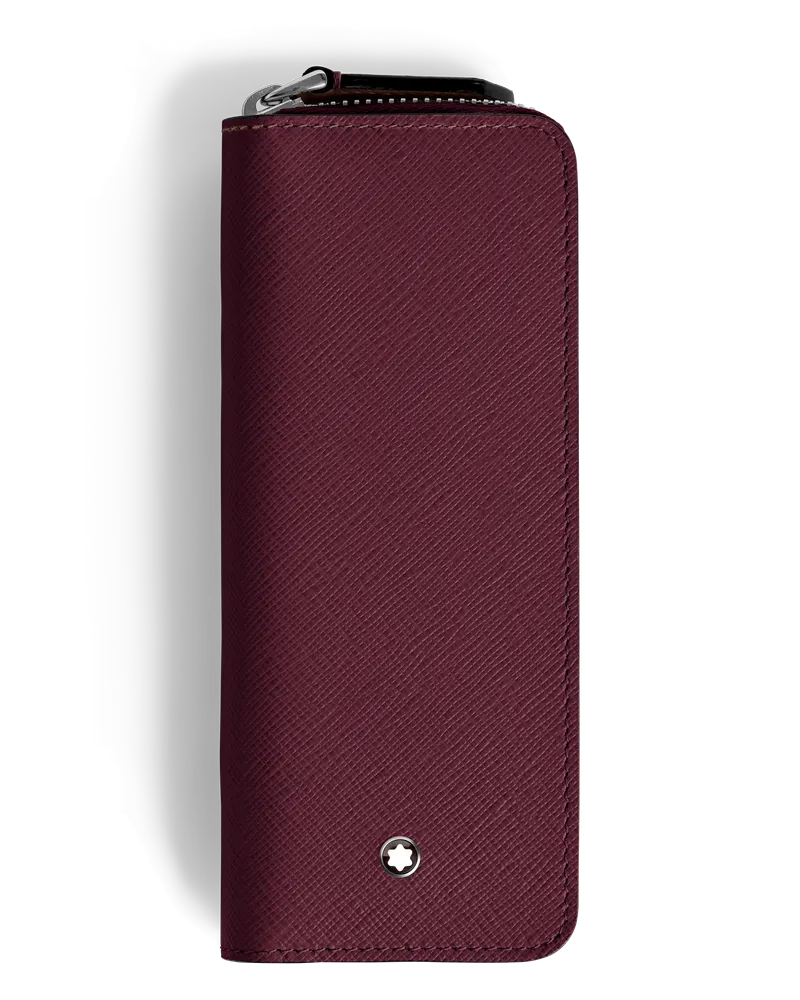 Montblanc Sartorial Etui für 2 Schreibgerät mit Reißverschluss - Cassis - Leder - MB199383 - Schreibgeräteetuis Cassis