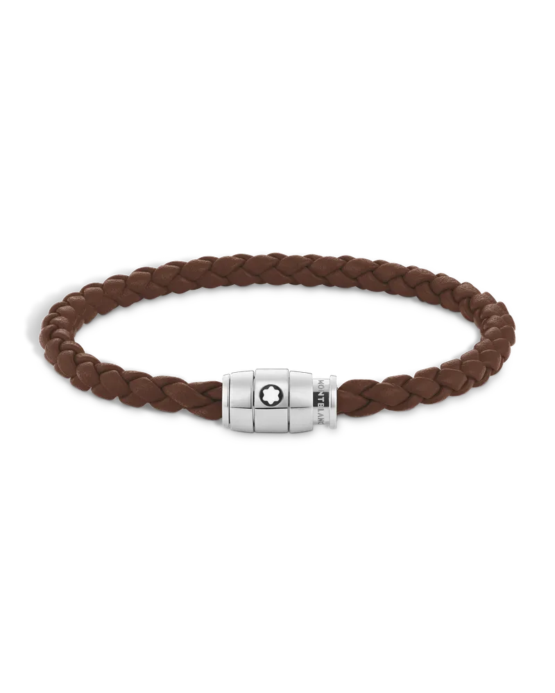 Montblanc Armband mit 3 Ringen aus Soft Leder - Braun - Edelstahl - MB136000 - Armbänder Braun