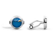 Manschettenknöpfe Moonphase - Blau - Edelstahl - MB132964 - Cufflinks