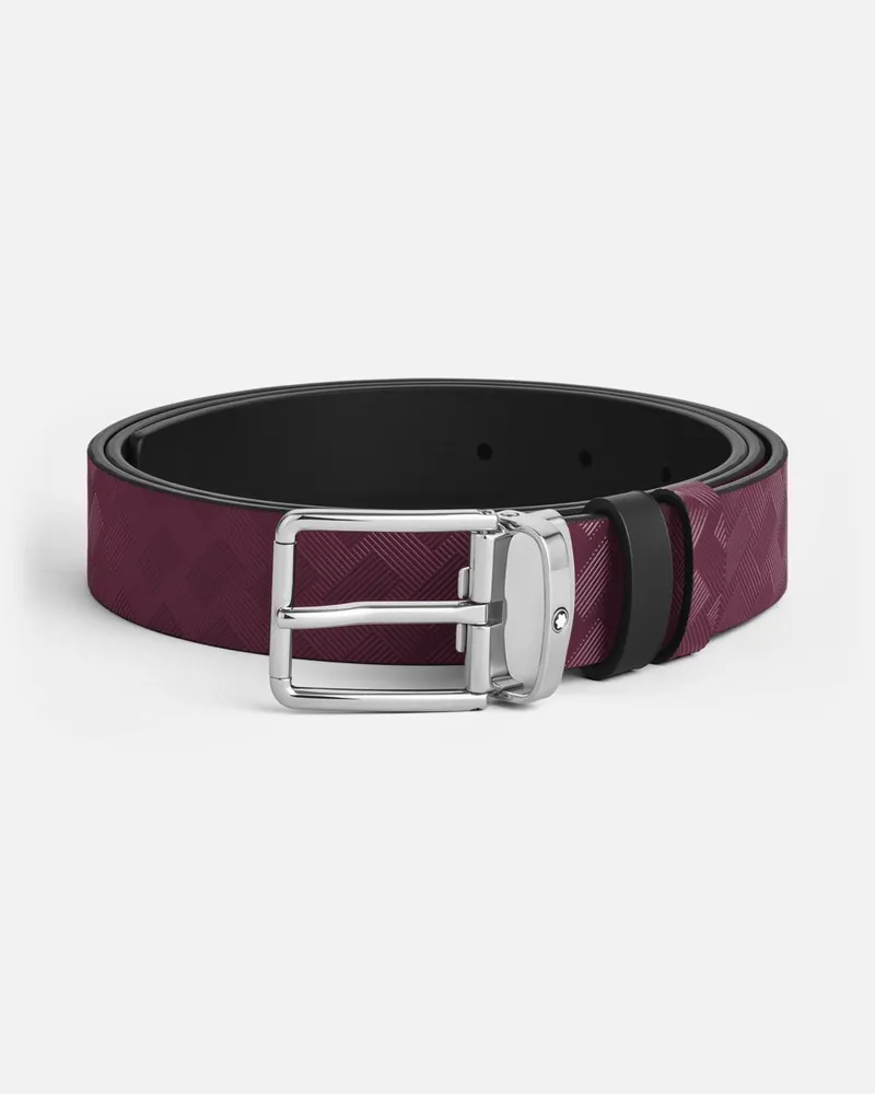 Montblanc Wenderiemen Aus Leder In Cassis/schwarz Mit Hufeisenförmiger Schließe, 30 Mm - Gürtel 