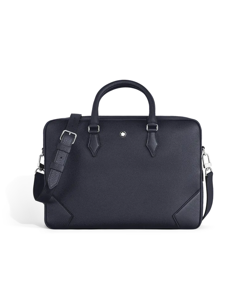 Montblanc Schreibmappe Mittelgroß aus genarbtem Leder - Mitternachtsblau - Leder - MB220034 - Dokumententaschen Mitternachtsblau