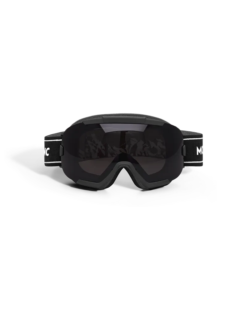 Montblanc Rechteckige Skibrille mit schwarzer eingespritzter Fassung - Schwarz - Eingespritzt - MB134666 - Sonnenbrillen Schwarz
