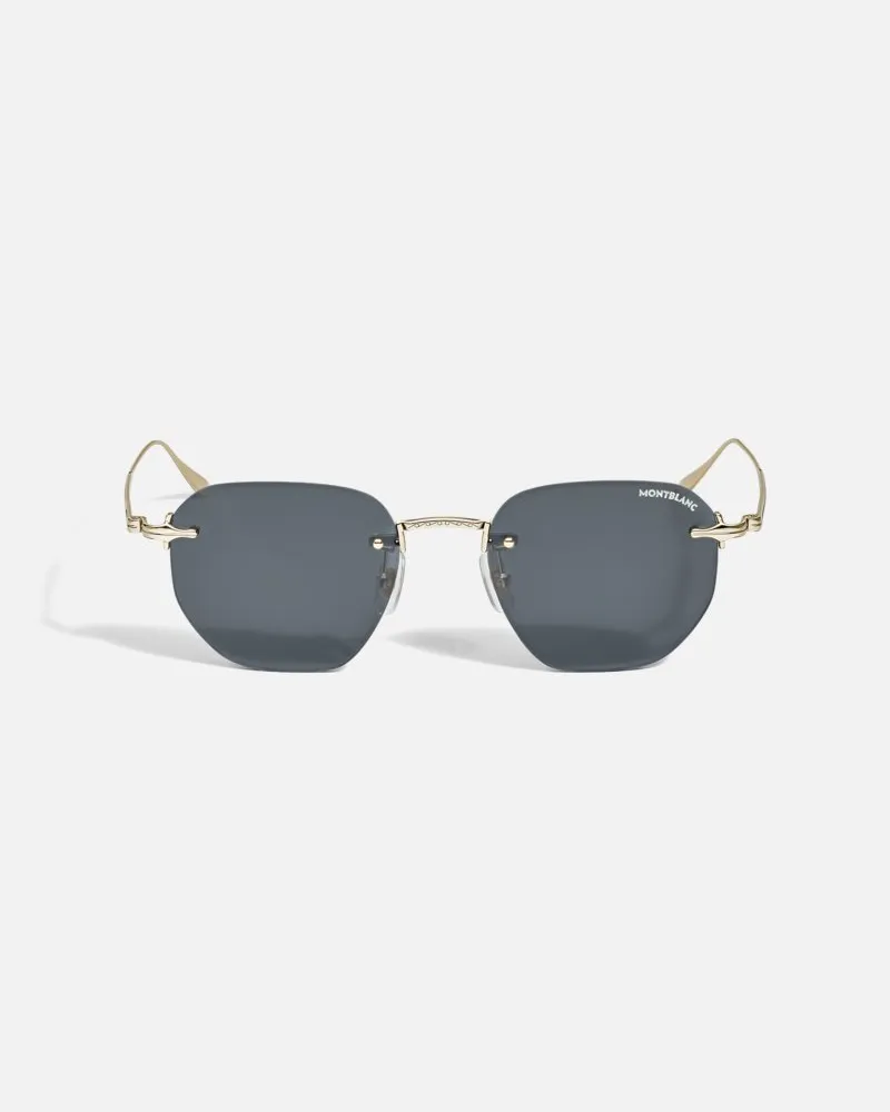 Montblanc Runde Sonnenbrille Mit Goldfarbener Metallfassung - Sonnenbrillen - Gold Gold