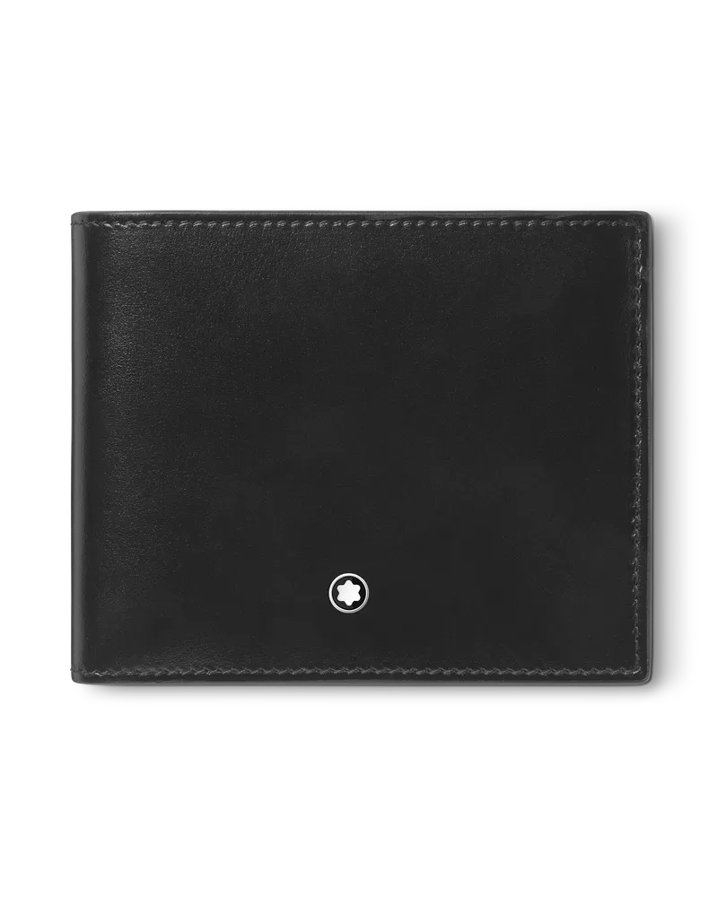 Montblanc Meisterstück Brieftasche 4 cc mit Münzfach - Schwarz - Leder - MB198312 - Münzbörsen Schwarz