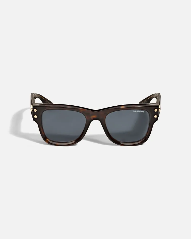 Montblanc Eckige Sonnenbrille Mit Havannafarbener Kunststofffassung - Sonnenbrillen 