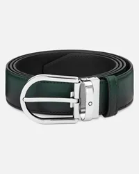 Montblanc Gürtel Aus Leder In British Green Mit Sfumato-effekt Und Hufeisenförmiger Schließe 