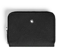 Mini-Brieftasche 2 cc mit Reißverschluss aus Sartorial Leder - Schwarz - Leder - MB221338 - Brieftaschen