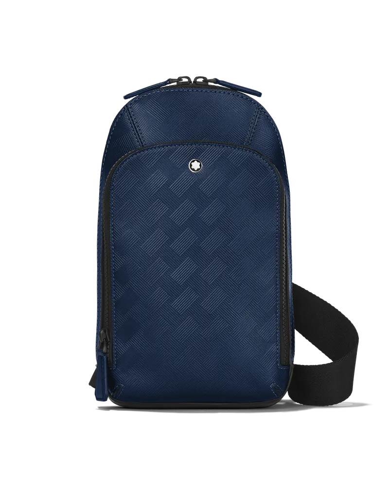 Montblanc Mittelgroße Umhängetasche aus Extreme Leder - Tintenblau - Leder - MB198051 - Sling Bags Tintenblau
