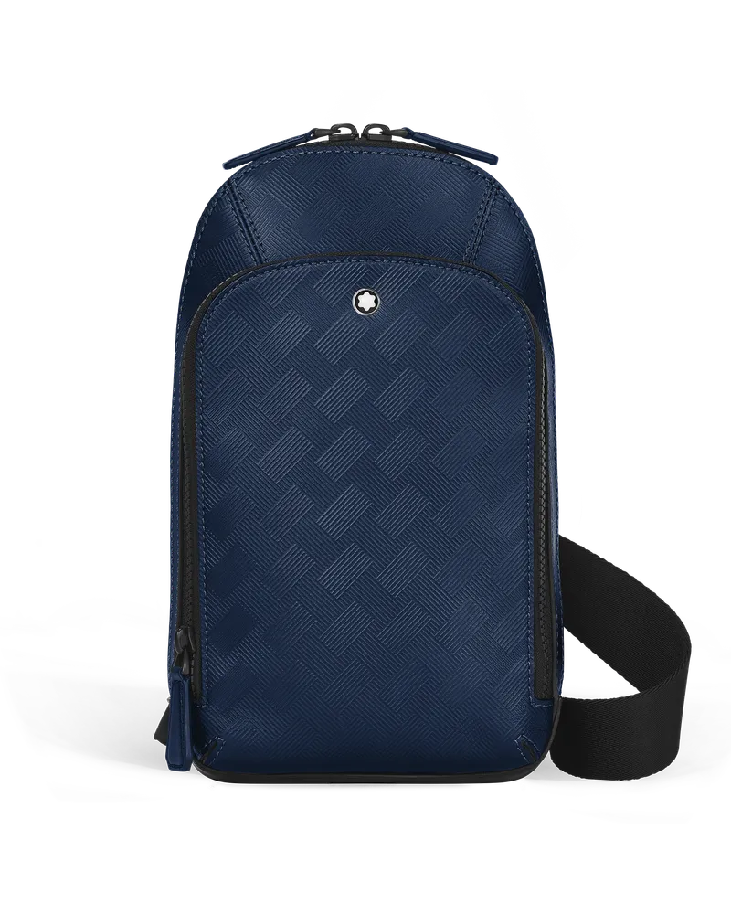 Montblanc Mittelgroße Umhängetasche aus Extreme Leder - Tintenblau - Leder - MB198051 - Sling Bags Tintenblau