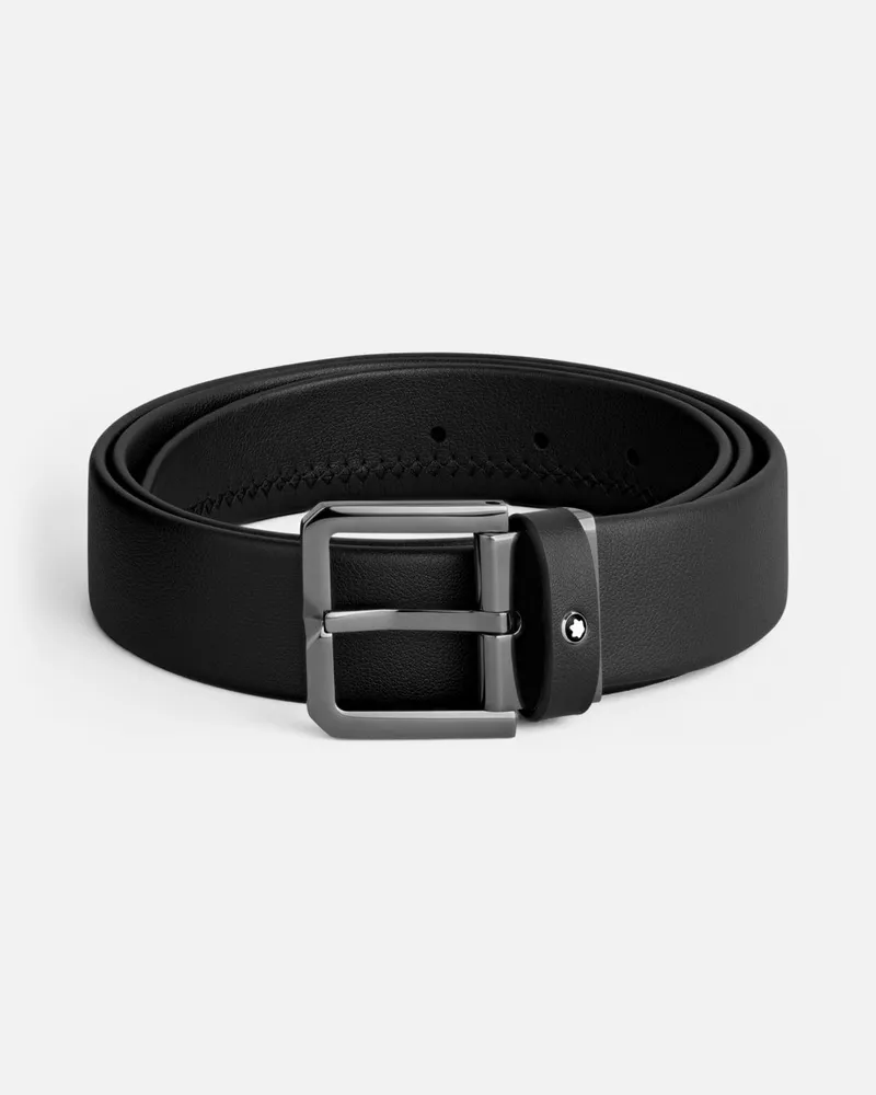 Montblanc Schwarzer Ledergürtel 35 mm
