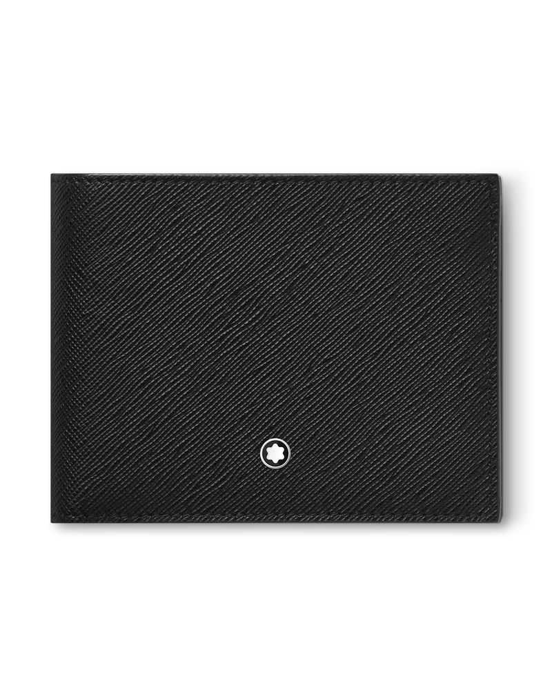 Montblanc Sartorial Brieftasche 6 cc mit 2 Sichtfächern - Schwarz - Leder - MB130318 - Brieftaschen Schwarz