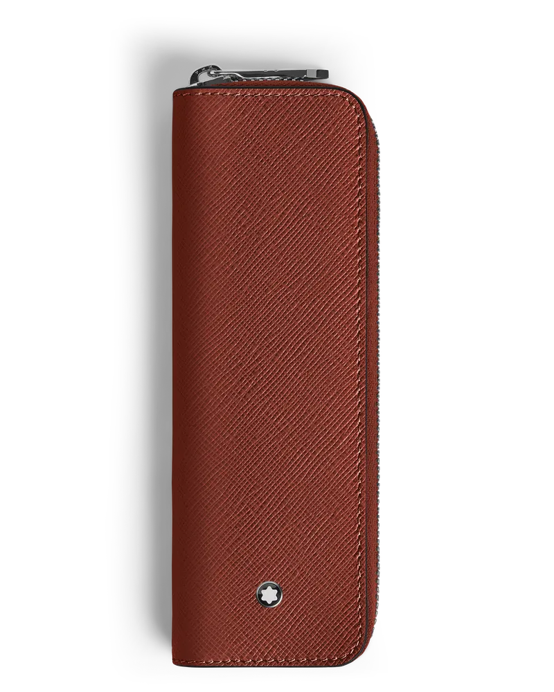 Montblanc Etui für 1 Schreibgerät mit Reißverschluss aus Sartorial Leder - Red Oak - Leder - MB223091 - Schreibgeräteetuis Red