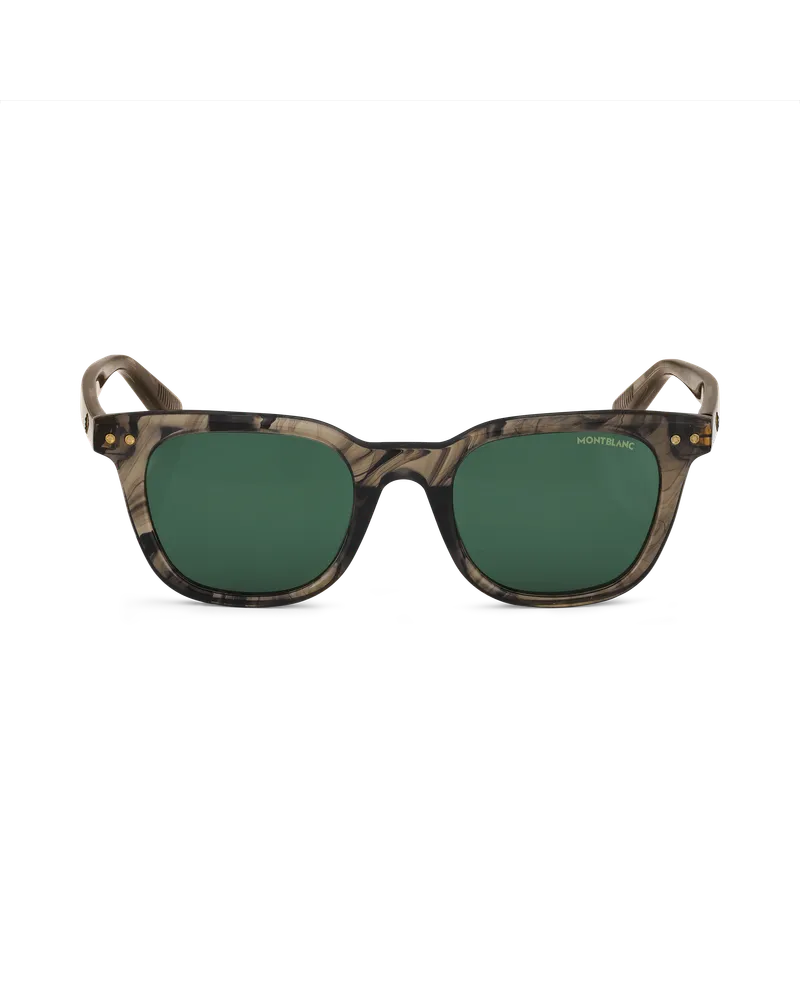 Montblanc Runde Sonnenbrille mit brauner Kunststofffassung - Braun - Kunststoff - MB133439 - Sonnenbrillen Braun