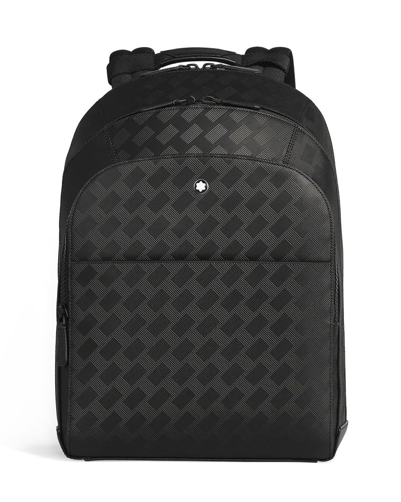 Montblanc Rucksack Groß mit 3 Fächern aus Extreme Leder - Schwarz - Leder - MB221136 - Rucksäcke Schwarz