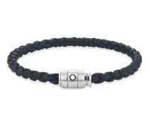 Armband mit 3 Ringen aus Soft Leder - Blau - Edelstahl - MB136014 - Armbänder