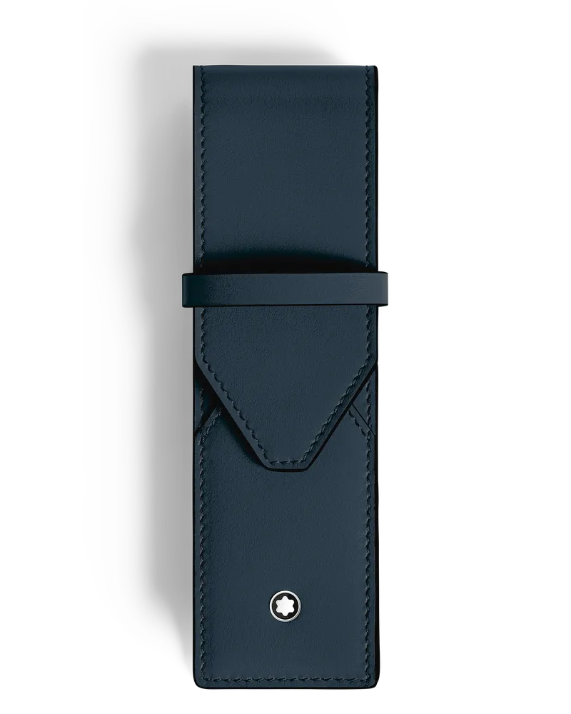Montblanc Etui Montblanc Envelope für 2 Schreibgerät - Samtblau - Leder - MB220438 - Schreibgeräteetuis Samtblau