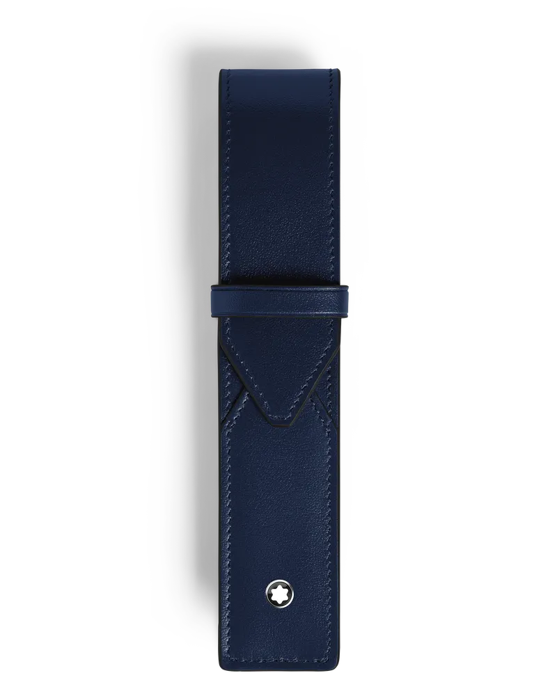 Montblanc Etui Montblanc Envelope für 1 Schreibgerät - Tintenblau - Leder - MB221348 - Schreibgeräteetuis Tintenblau