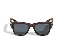 Quadratische Sonnenbrille mit Havana-Acetatrahmen - Havanna - Kunststoff - MB135576 - Sonnenbrillen