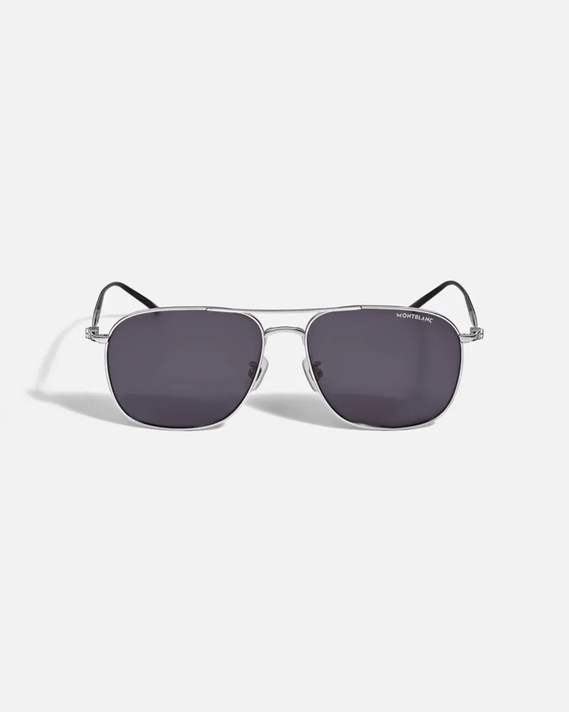 Montblanc Quadratische Fassung Aus Titan-silber-kobalt - Sonnenbrillen - Silber Silber